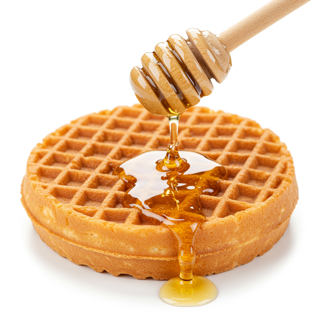 freepik__a-rounded-waffle-with-honey-over-the-top-on-a-whit__80891